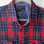 Vintage Trufit Red Plaid Flannel Shirt Shacket Size Medium Fisherman Aesthetic Photo 2