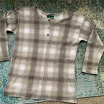 American Eagle Vintage Outfitters tan brown plaid thermal henley, size small Photo 0