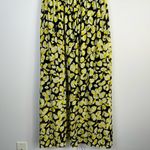 & Other Stories & Other Stories Gathered Floral Midi Dress Yellow Black Tie Flowy V Neck Size 6 Photo 8