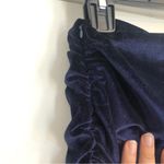 Lulus Lulu’s women’s small mini skirt velvet ruched dark navy deep purple bodycon Photo 7