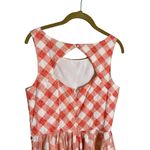 LC Lauren Conrad  Plaid Gingham Pleated Fit Flare Sleeveless Dress 6 Open Back Photo 4