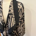 Guess NWT  Jet Black Multi Tribal Print Waterfall Silky Shawl Cardigan Medium Photo 2
