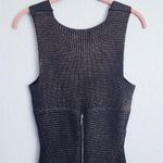 Mara Hoffman Mara Huffman Black Metallic Knit Ribbed Bodycon Dress with Zipper Details Photo 8