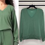 Athleta  Seasoft Willow V-Neck Sweatshirt UPF 50+ Vineyard Green Modal S Small Photo 0