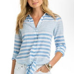 Vineyard Vines Like New  Striped Tie Front Shirt Photo 0