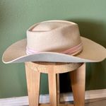 Wyeth Beige Wool Fedora Hat Wide Brim OS Casual cowgirl festival fall neutral Photo 2