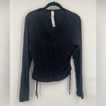 Lululemon  Side-Cinch Ribbed Cardigan Black Size 8 Photo 2