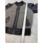 J.Crew  Womens Bomber Jacket Small Gray Pinstripe Wool Blend Full Zip‎ Photo 12