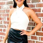 Faux Leather Crop Top White Photo 0