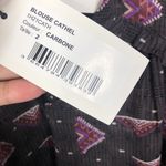 Ba&sh NEW  Cathel Sheer Geometric Printed Blouse in Carbone Women's Size Medium Photo 5