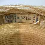 Vintage Union Made Straw Pillbox Hat with Velvet Ribbon Bow Beige Tan Photo 3