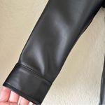 French Connection  Black Faux Leather Shirt Jacket Size Small Photo 5