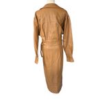 Nicholas Gayle‎ Faux Leather Wrap Front Midi Dress Cigar Tan Brown Size 6 NWT Photo 4