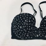 Victoria's Secret NWT Victoria’s Secret Black with Silver Stars Lightly Lined Lingerie Bra 32DD Photo 1