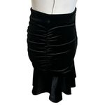 & Other Stories & Other Stories Velvet Mini Skirt Women’s Size 2 Black Ruched Ruffle Hem Photo 3