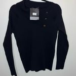 Marc New York  Black ribbed long sleeve with gold  Button Accents large Photo 0