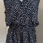 Polka Dot Romper Open Back Sleeveless Casual‎ Jumpsuit Size L Black Size L Photo 0