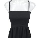 Aritzia Wilfred Women's Black Smocked Sleeveless Cami A Line Mini Dress Size S Photo 3