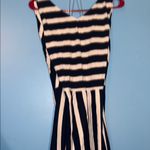 CHAPS Chic Black and White Striped Midi Dress Photo 6