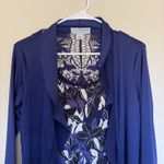 Sag Harbor  Purple Floral Layered Look Ruffle Cardigan Blouse Shirt Petite Small Photo 3