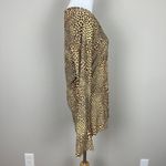 Norma Kamali Top Womens Large Brown Leopard Animal Print Long Sleeve Stretch Photo 3