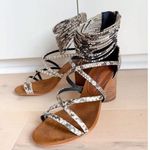 Free People Womens Heels Size 6 Snake Print Block Heel X Jeffrey Campbell Summer Photo 0