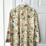 Natori Vintage Satin Yellow Floral Full Zip Sleepwear Kaftan Nightgown Small Photo 7