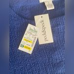 Peck & Peck Ultramarine M Gallery Opening 3/4 Sleeve Cotton Blend Blouse NWT Photo 9