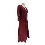 Christine Alcalay Wrap Sweater Dress in Wine Burgundy Size Small Red Photo 5