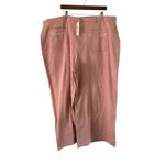 Agnes Orinda Cropped Wide Leg Jeans‎ Frayed Pockets Pink Casual 4X Size 32 Photo 8