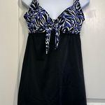 Longitude  Starburst Tie Front Empire Swimdress Swimsuit Size 12 EUC #1007 Photo 3