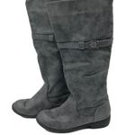 Madden Girl  Womens Combat Boots Knee High Faux Leather Zipper Studded Gray 8 Photo 2