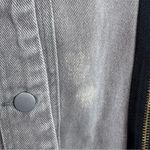 Porter Collective Denim Knit Bomber Sweater Jacket Taupe Cream Small Gray Photo 5