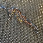 14K white gold yellow sapphire seahorse pendant Orange Photo 2