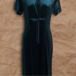 Vintage Dress.com Velvet Dark Green Short Sleeve Maxi Dress Size M Photo 3
