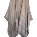 Free People  Brighton Brushed Plaid Kimono Shawl Wrap Scarf Poncho One Size Cozy Photo 0