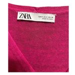 ZARA  Pink Linen Knit Sleeveless Cardigan Sweater Top Boho Festival Barbiecore S Photo 8