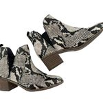 Dr. Scholl's Black & Ivory Snakeskin Print Faux Leather Booties Size 6 Boots Photo 1