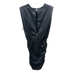 Amanda Uprichard  Clifton Faux Leather Ruched Open-Back Dress Black XS Photo 6