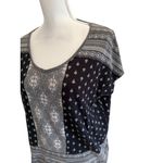 Lucky Brand Black White Cap Sleeve Top Size Large Photo 4