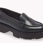 Aquatalia New Hayley Black Platform Chunky Loafers Lug Sole Leather Size 8.5 Photo 0