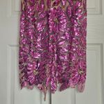 Milly Kinsley Floral Garden Sequin Back Slit Sheath Midi Dress Purple Sz 6 Photo 9
