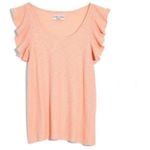 Madewell  Texture & Thread Ruffle Sleeve Tank Top Romantic Coral S Photo 1