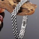Stainless Steel 10mm Watch Chain Unisex Bracelet (Silver) Photo 2