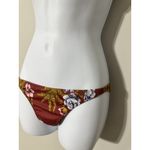 Tori Praver  Size S Floral Bandeau Bikini Set Maroon Strapless Swimsuit NWOT Photo 3