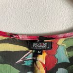 Y2K Spy Zone Exchange Tropical Floral Maxi Dress Belted Sheer Long Sleeve M Black Size M Photo 3