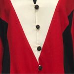 Vintage 80s 90s Harlequin Blazer Coat White Black Red Photo 2