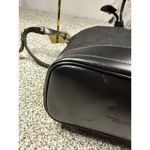 Dooney & Bourke Vintage Black Leather Canvas Drawstring Bucket Bag Photo 8