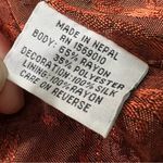 Yak Magik Burnout tapestry Black Red Jacket Large Made in Nepal Boho Silk Blend Photo 7