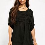 Free People Linen Puff Sleeve Bohemian Elsie Tunic Dress / Top Black Size Small Photo 9